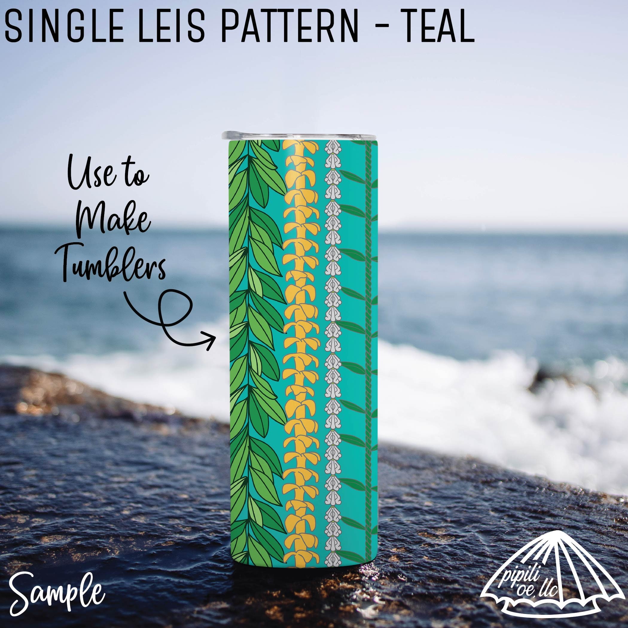 Single Leis Pattern - Teal - Puakenikeni Lei - Pikake Lei - Maile