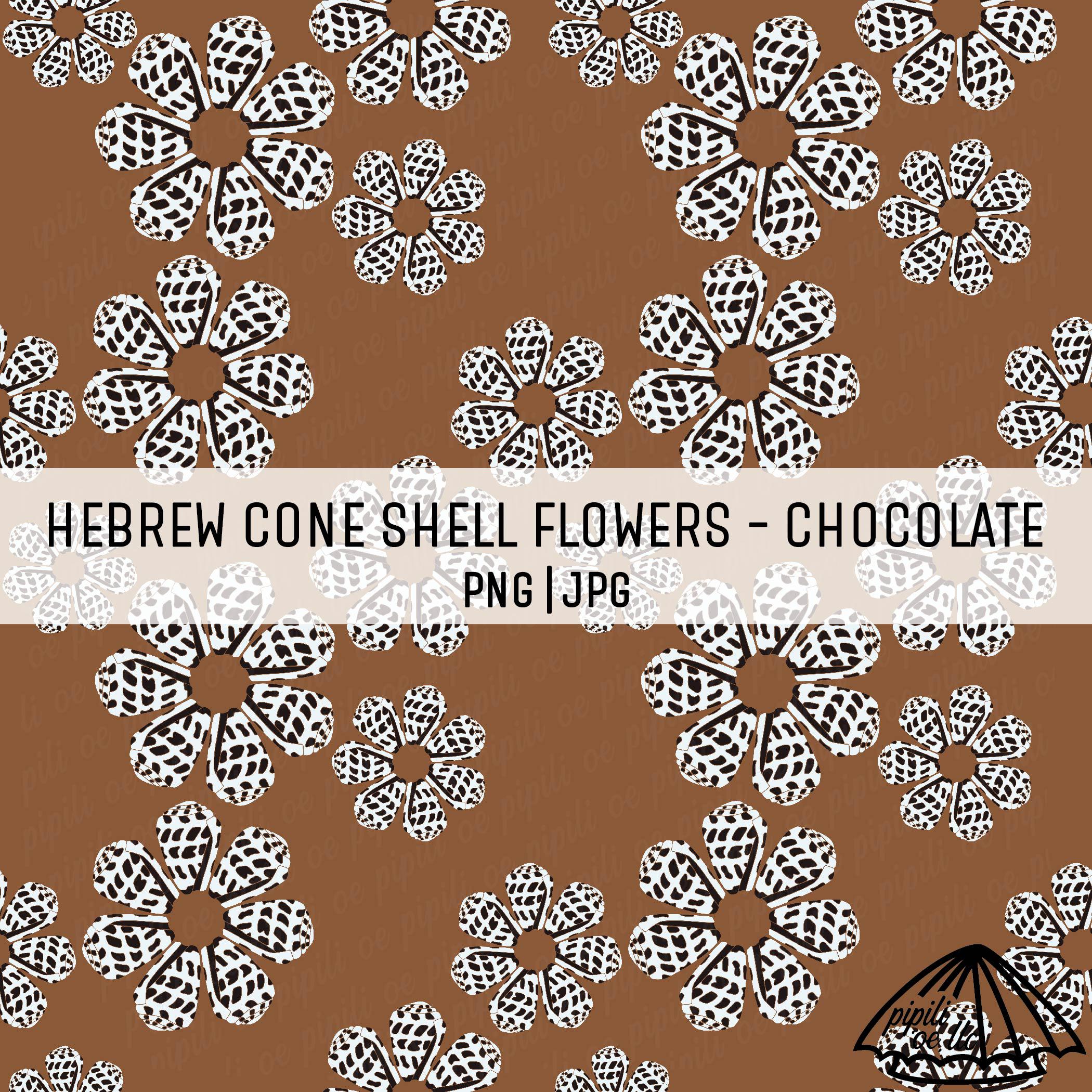 Hebrew Cone Shell Pattern Hebrew Cone Shell Flowers - Chocolate - Sea Shell Pattern - Seamless ...
