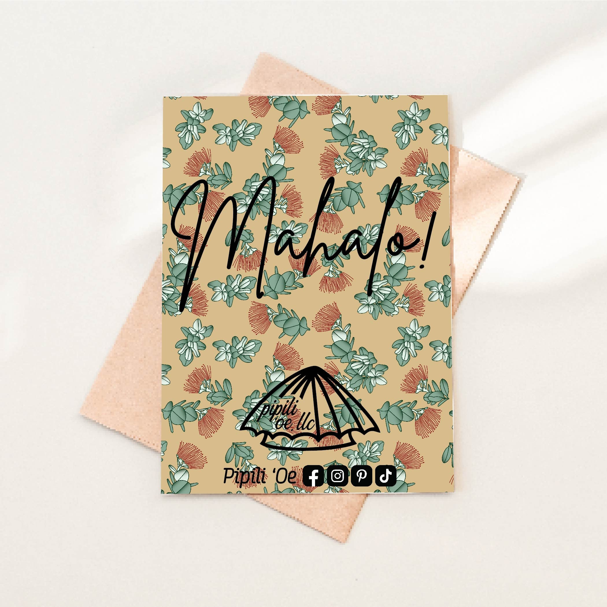Ohia and Liko Pattern - Sand - Hawaiian Flower Pattern