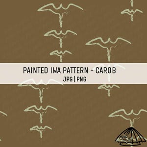 Painted Iwa Pattern - Carob - Iwa Birds Seamless Pattern for Sublimation - Iwa Birds Pattern for Custom Fabric - Seamless Background PNG