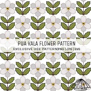 Pua Kala Flower Pattern for Exclusive Use - Unlimited Personal and Commercial Use - Hawaiian Seamless Pattern - SVG Vector File Included
