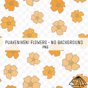 Puakenikeni Flowers Pattern - No Background - Puakenikeni Repeating Pattern - Hawaii Flower Seamless PNG - Puakenikeni Flower JPG - Digital