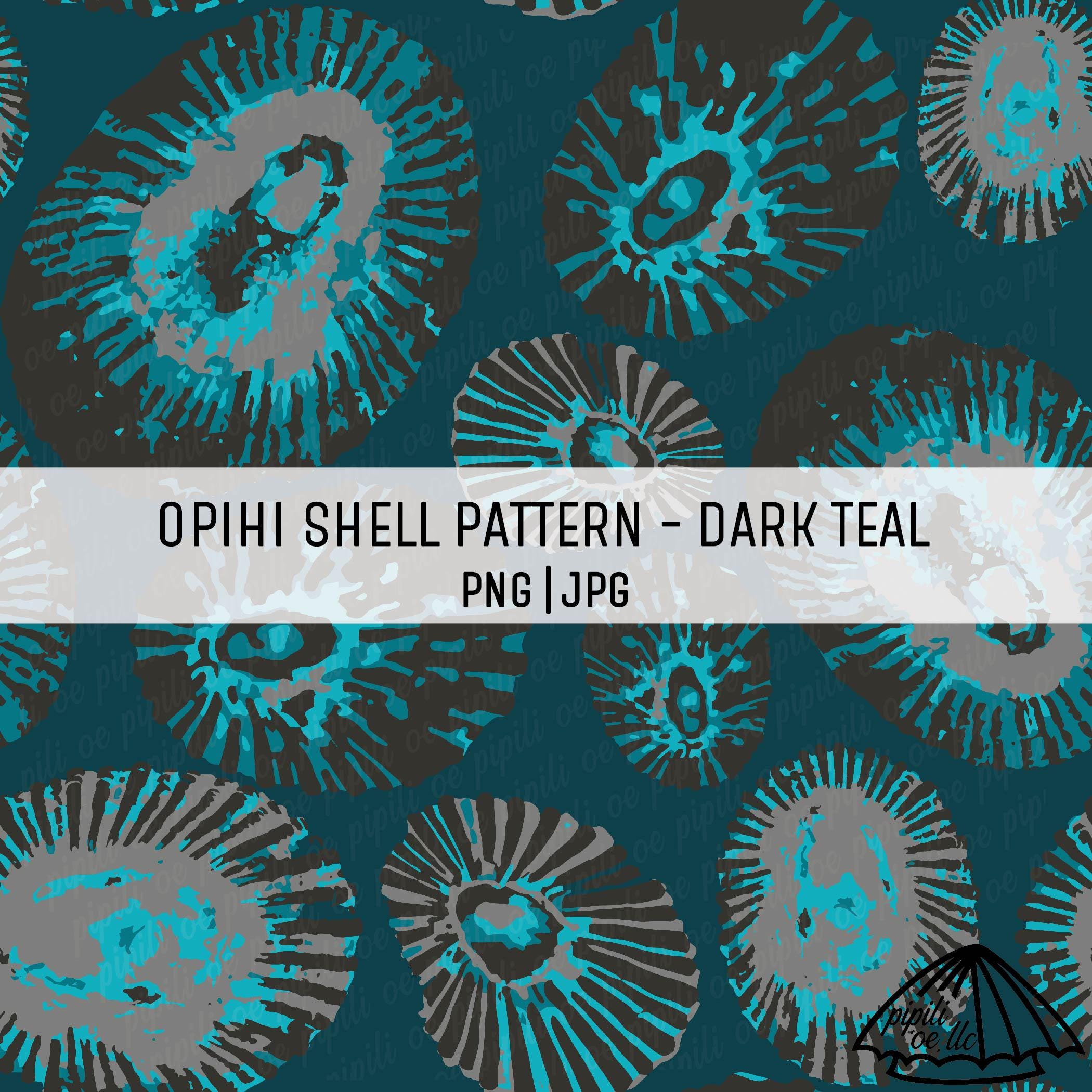 Opihi Shell Pattern - Dark Teal - Hawaiian Shell Pattern - Shell ...