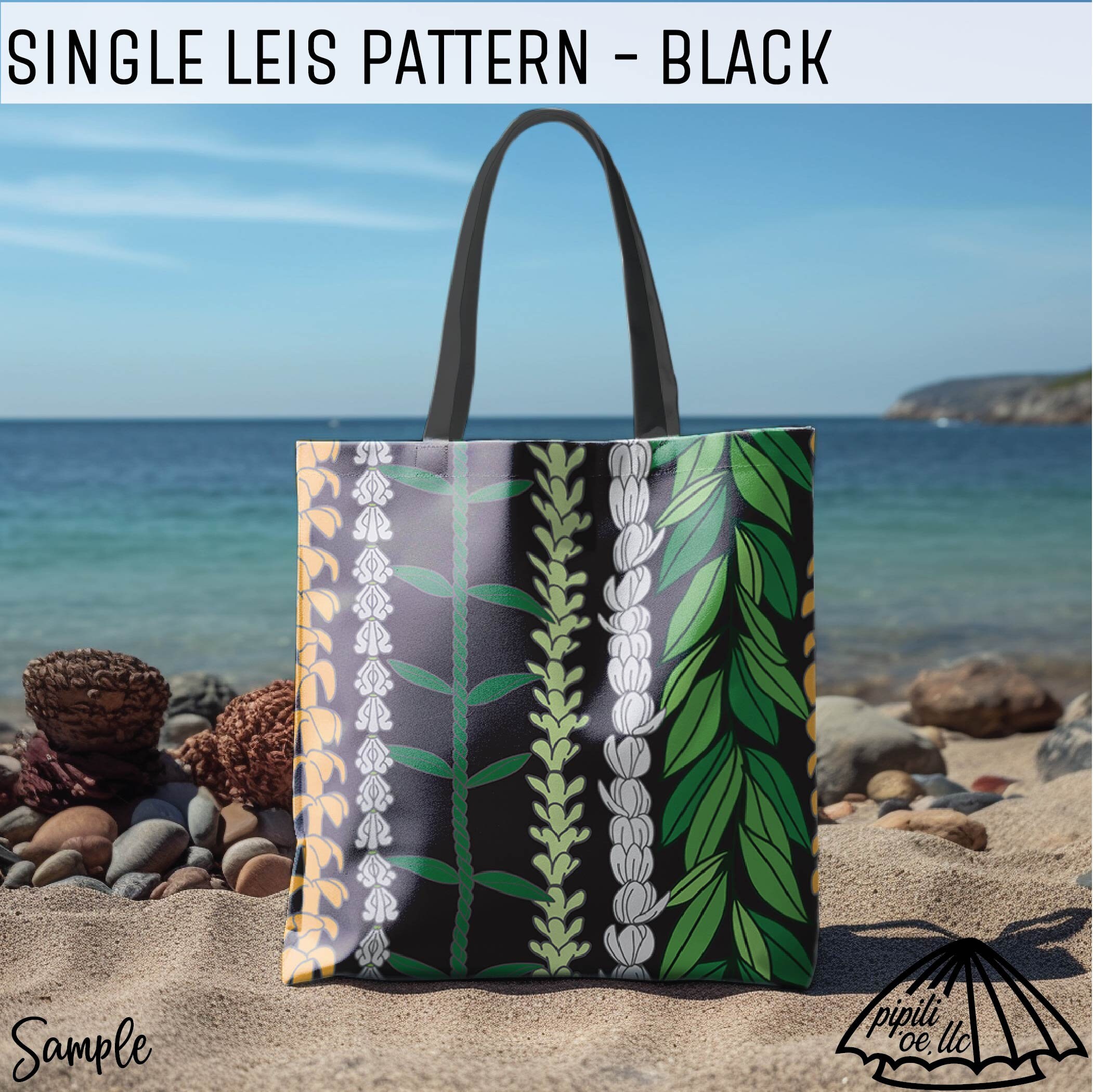 Single Leis Pattern - Black - Puakenikeni Lei - Pikake Lei - Maile