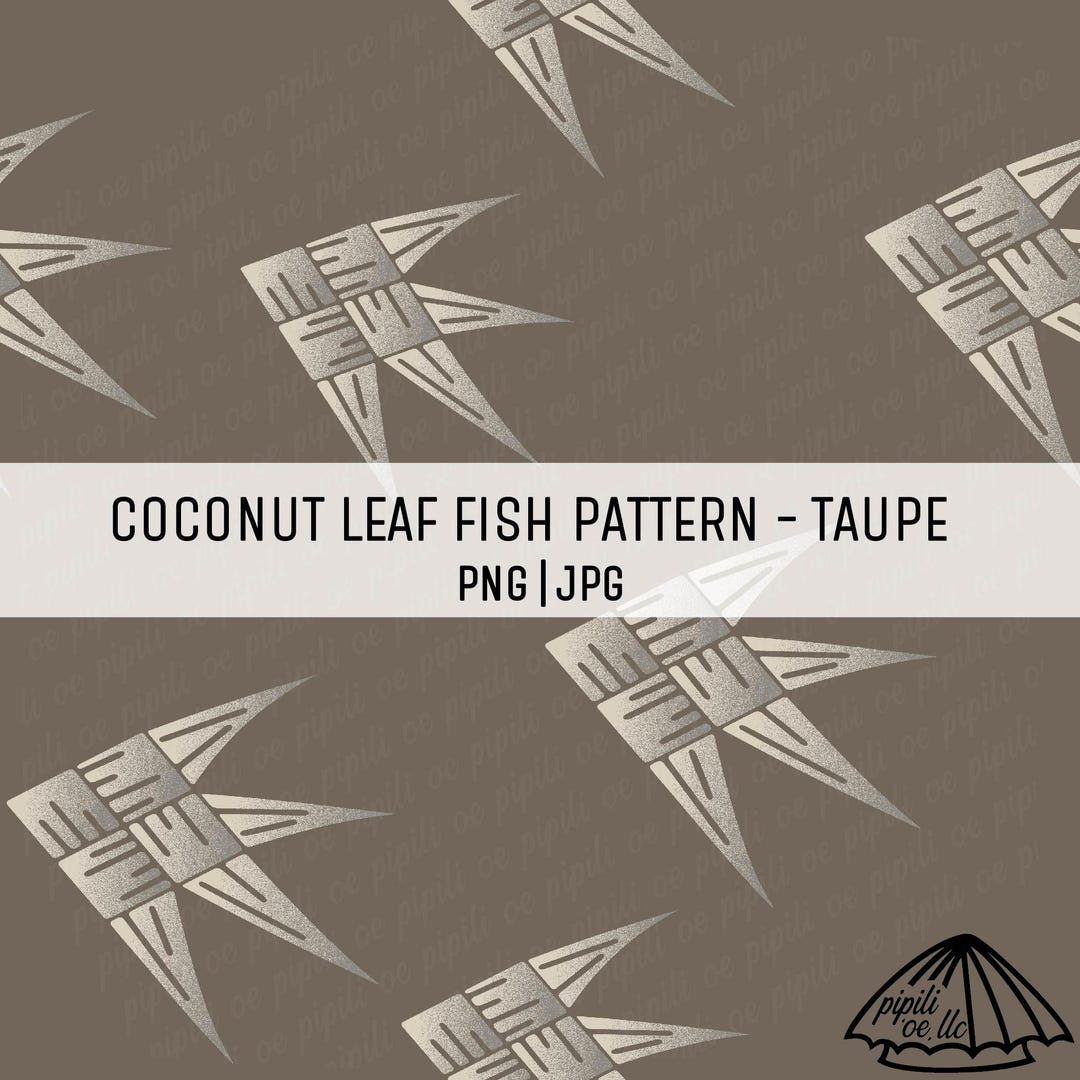 Coconut Leaf Fish Pattern - Taupe - Lauhala Woven Fish Pattern ...