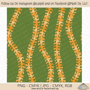 Puakenikeni Multi Lei Pattern - Puakenikeni Flower Seamless - Hawaii Lei Repeating Pattern - Digital Download - Puakenikeni PNG - 300ppi JPG