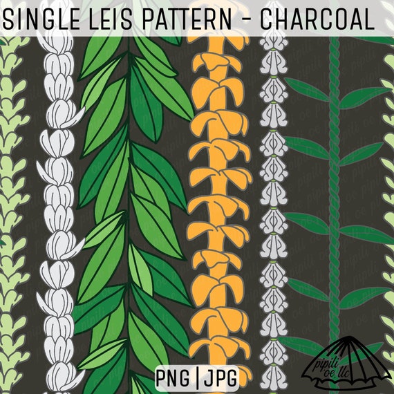 Single Leis Pattern - Charcoal - Puakenikeni Lei - Pikake Lei