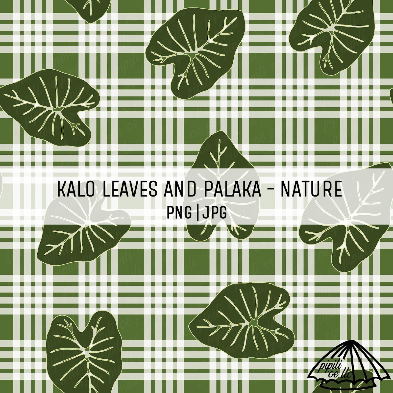 Kalo Leaves and Palaka Pattern - Nature - Hawaiian Design for ...