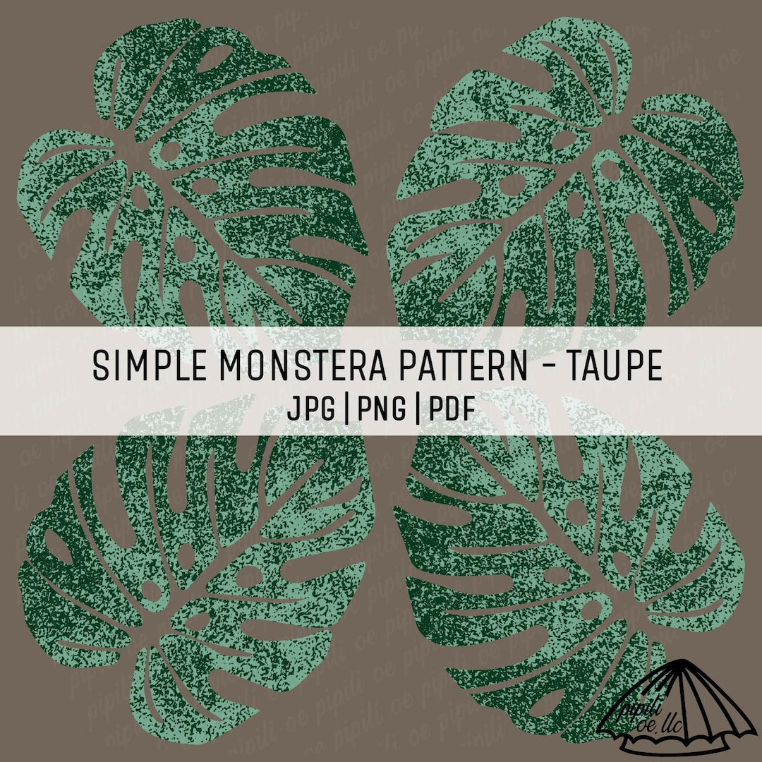 Simple Monstera Pattern - Taupe - Monstera Leaf Seamless Pattern for ...