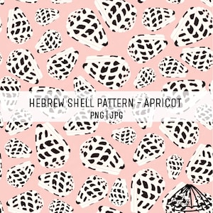 Hebrew Shell Pattern - Apricot - Hawaii Shell Pattern - Fabric Pattern PNG - Hawaii Sublimation - Ocean Themed Repeat - Shell Digital Paper