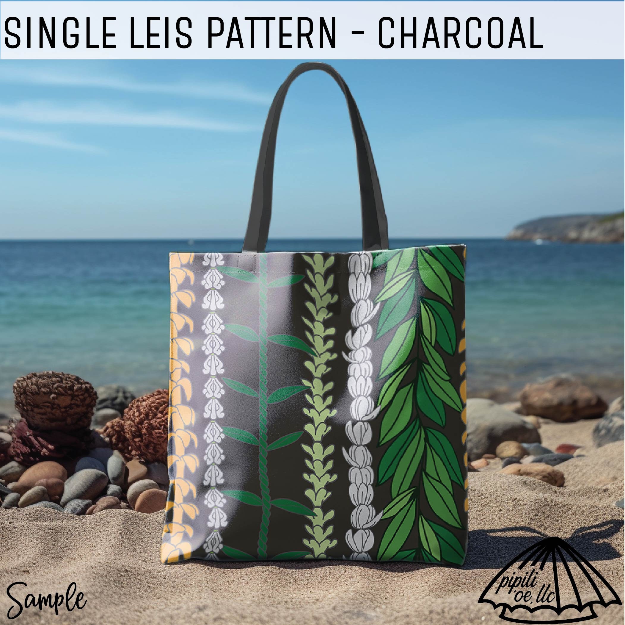 Single Leis Pattern - Charcoal - Puakenikeni Lei - Pikake Lei