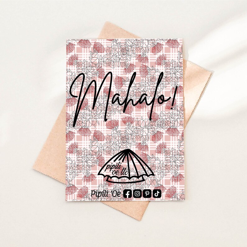 Red Ohia and Liko on Palaka Seamless Pattern With Rose Colored Palaka ...