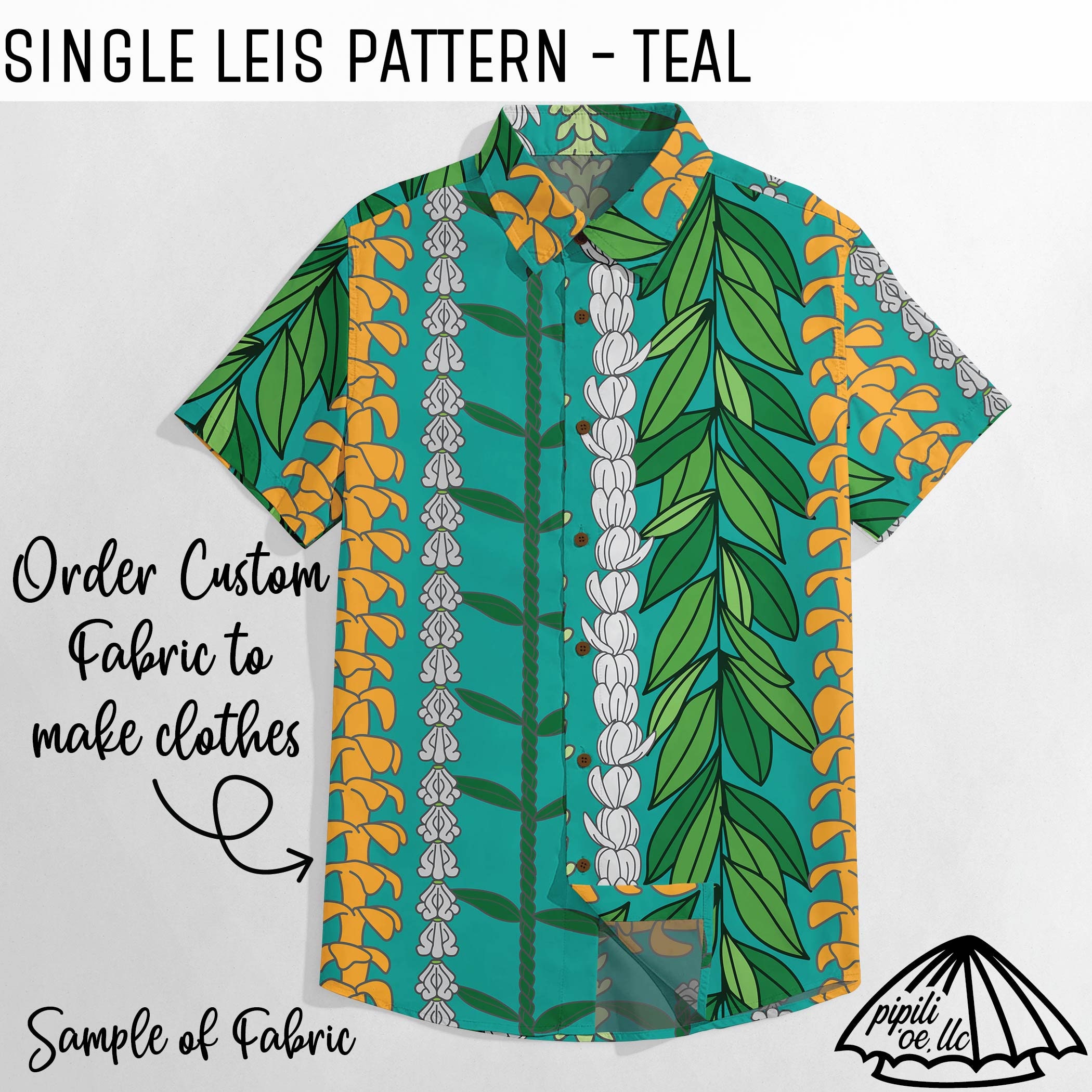 Single Leis Pattern - Teal - Puakenikeni Lei - Pikake Lei - Maile