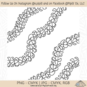 Puakenikeni Lei White and Black Seamless Repeating Pattern - Puakenikeni Lei PNG - Digital Download - Hawaii Lei Seamless - Tropical Pattern