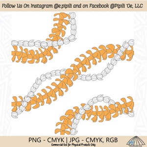 Puakenikeni and Pikake Lei Pattern - White - Puakenikeni Lei Seamless PNG - Pikake Repeating Pattern JPG - Hawaii Repeating Pattern