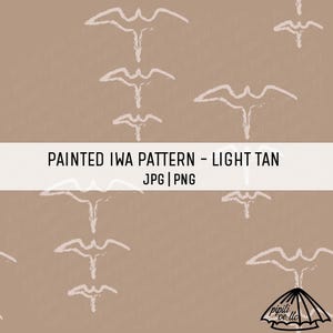Painted Iwa Pattern - Light Tan - Iwa Birds Seamless Pattern for Sublimation - Iwa Birds Pattern for Custom Fabric - Seamless Background PNG