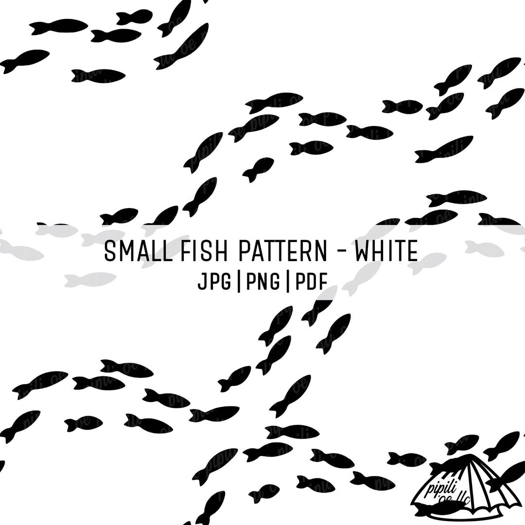 Small Fish Pattern Background Small Fish Pattern With White Colored Background - Digital Download ...