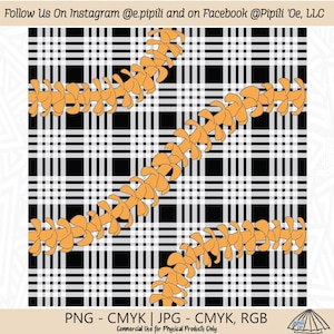 Puakenikeni and Palaka Pattern - Black - Puakenikeni Lei Seamless PNG - Palaka Repeating Pattern JPG - Hawaii Repeating Pattern - Lei Design