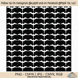 Iwa Bird Black and White Pattern - Black - Iwa Birds Seamless Pattern Black Background - Iwa Birds Pattern - Digital Download - Iwa Bird PNG