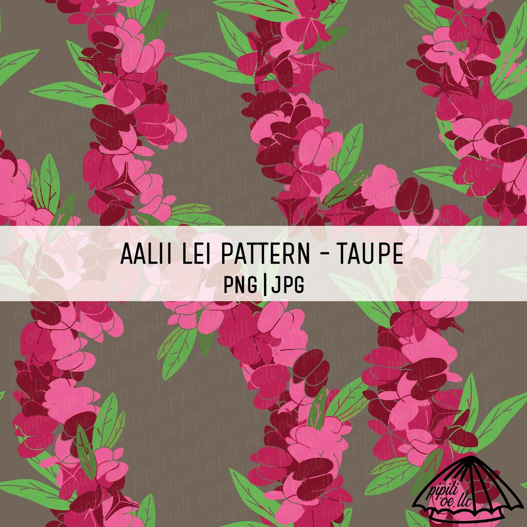 Aalii Lei Pattern Taupe Hawaiian Lei Print Floral Seamless Pattern ...