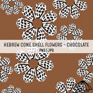 Hebrew Cone Shell Flowers - Chocolate - Sea Shell Pattern - Seamless Pattern for Sublimation - Hawaii Shell Seamless Pattern - Digital Print
