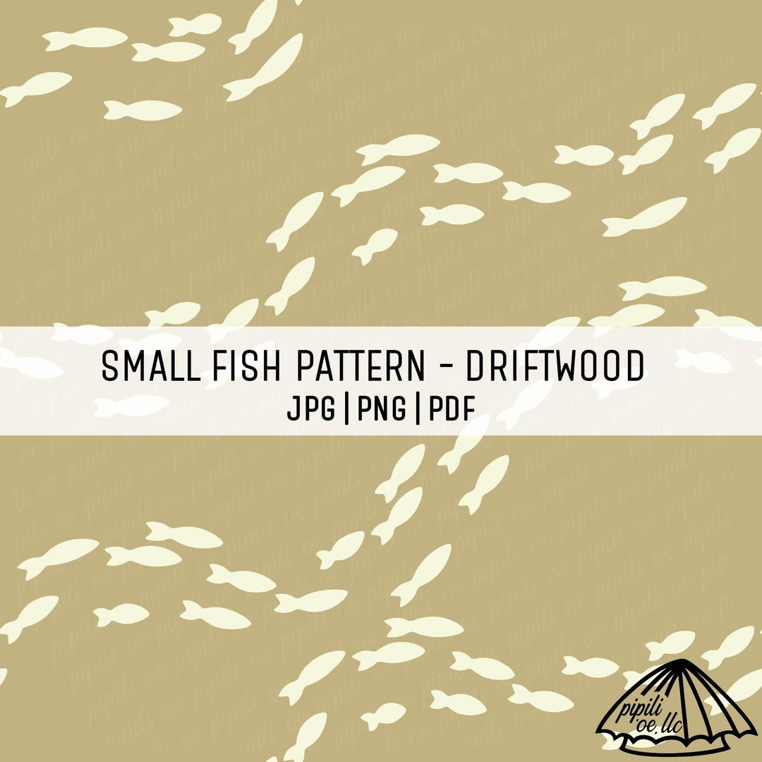 Mini Fish Pattern Small Fish Pattern With Light Driftwood Background - Digital Download ...
