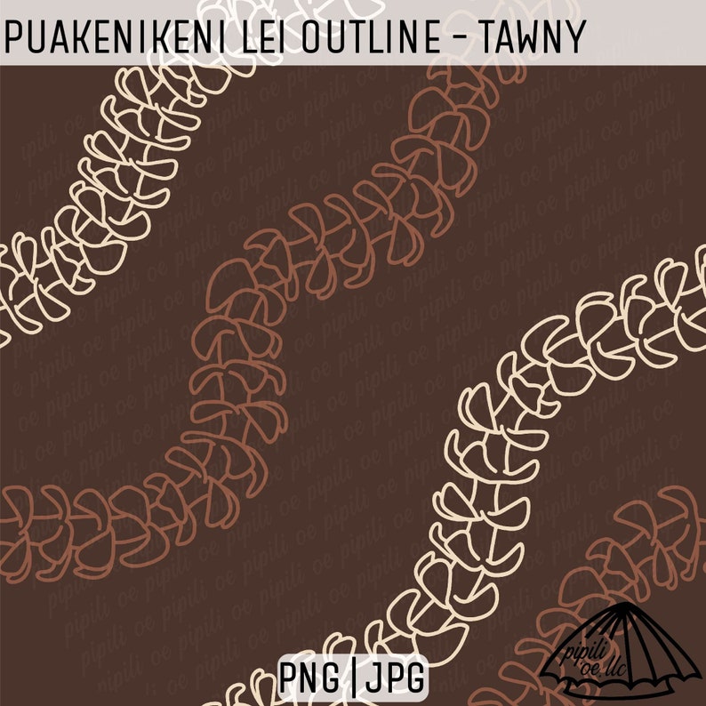 Puakenikeni Lei Outline Pattern - Tawny - Hawaii Seamless Design ...