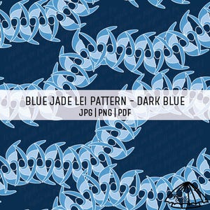Blue Jade Lei Pattern - Dark Blue - Hawaii Lei Pattern for Sublimation - Custom Fabric PNG - Lei Strand Seamless Pattern PDF - Floral JPG