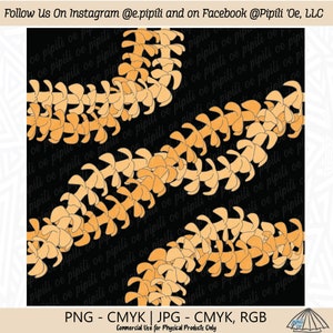 May include: A seamless pattern featuring a repeating design of orange and yellow flower lei on a black background. The text "Follow Us On Instagram @e.pipili and on Facebook @Pipili 'Oe, LLC" is at the top of the image.