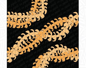 Double Puakenikeni Lei Pattern - Black - Puakenikeni Lei Seamless Design PNG - Puakenikeni Lei Sublimation - Hawaii Lei Pattern - Repeating