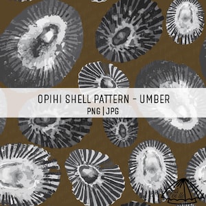 Opihi Shell Pattern - Umber - Hawaiian Shell Pattern - Shell Seamless Repeating Pattern - Hawaii Sublimation PNG - Fabric Printing PNG