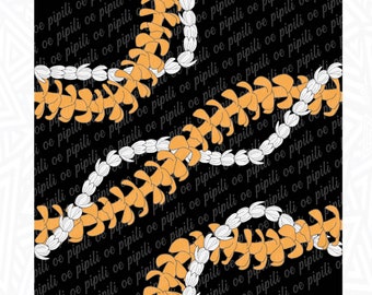 Puakenikeni and Pikake Lei Pattern - Black - Puakenikeni Lei Seamless PNG - Pikake Repeating Pattern JPG - Hawaii Repeating Pattern