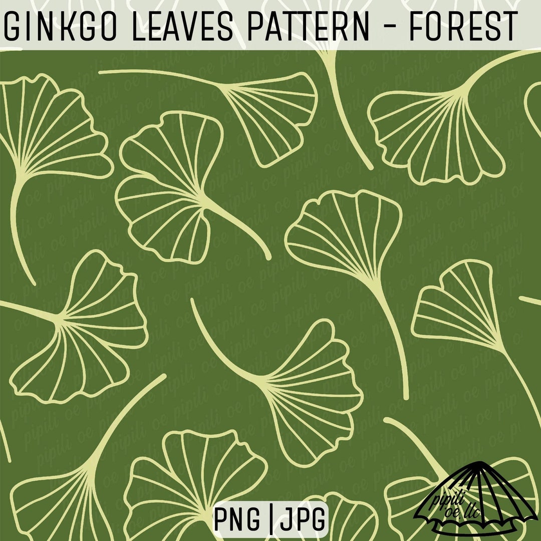 Ginkgo Leaves Pattern - Forest - Ginkgo Leaf - Seamless Pattern PNG ...