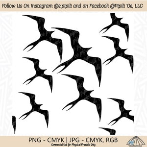 Iwa Birds in Flight Repeating Pattern - Iwa Birds Seamless Pattern White Background - Iwa Birds Pattern - Digital Download - Iwa Bird PNG