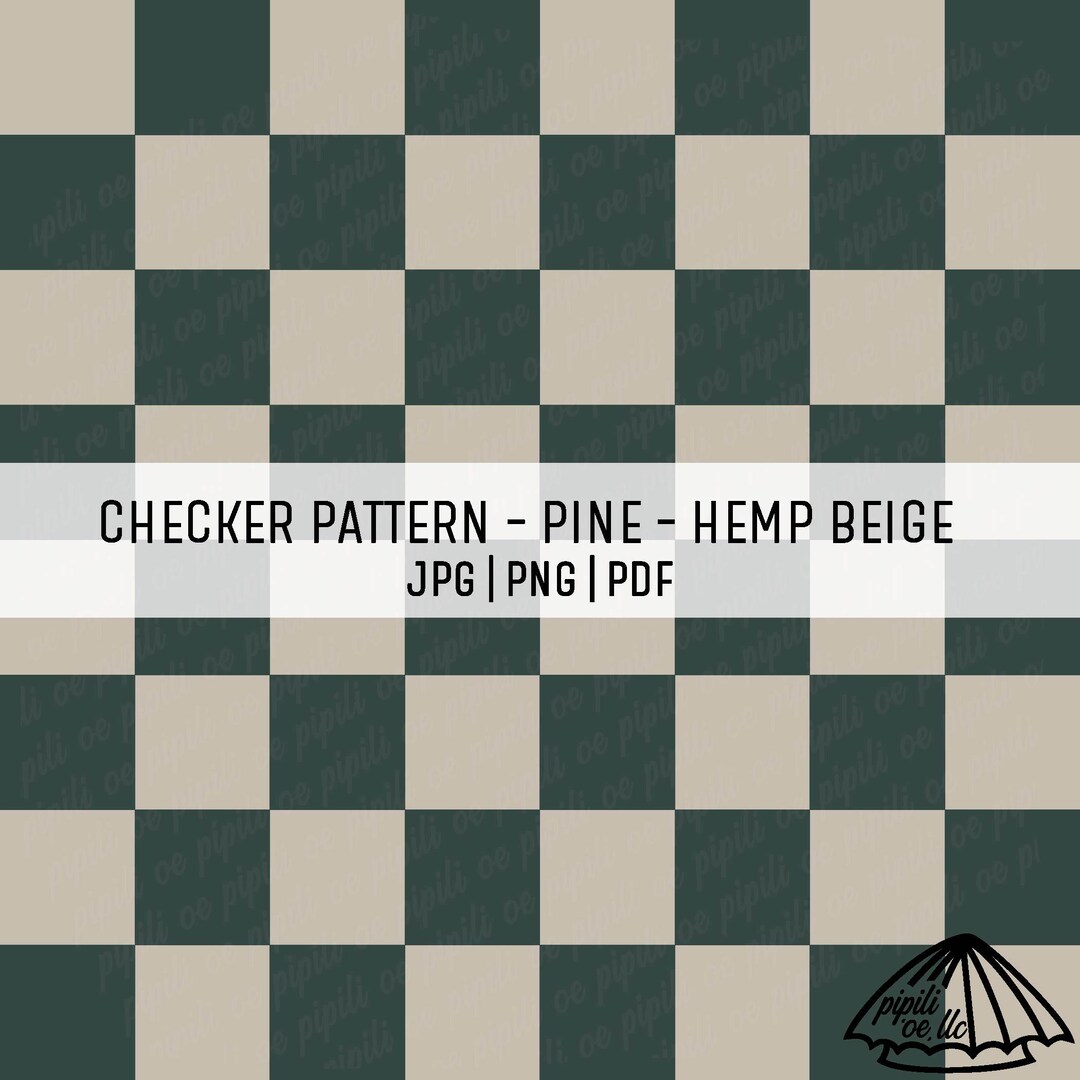Checker Pattern in Pine and Hemp Beige - Digital Print (JPG, PNG, PDF ...