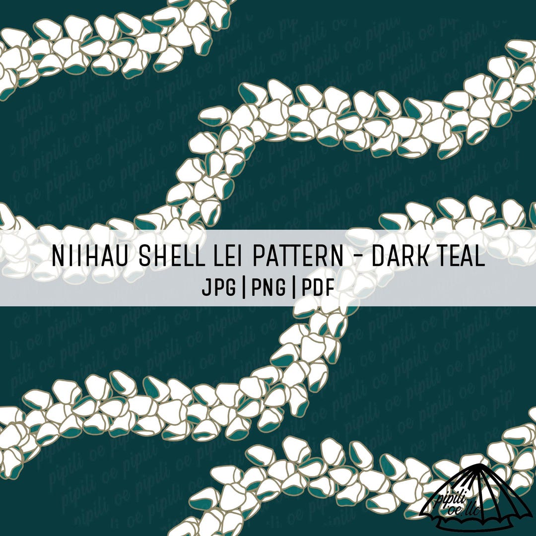 Neida Shell Pattern Niihau Shell Lei Pattern - Dark Teal - Hawaiian Shell Lei Sublimation ...