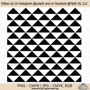 May include: Black and white geometric pattern with repeating triangles. The pattern is seamless and can be used for a variety of projects, such as fabric, wallpaper, or wrapping paper.