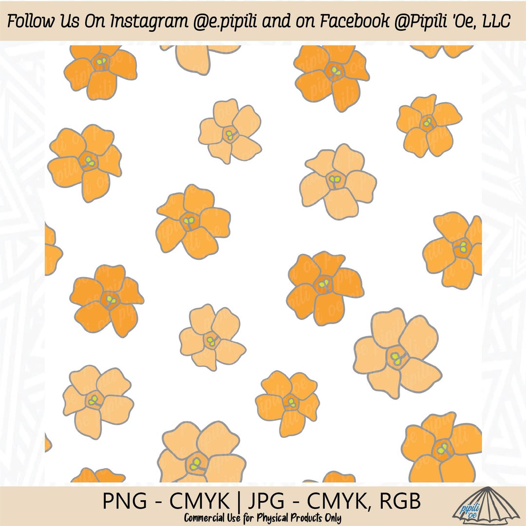 Puakenikeni Flowers Pattern - White - Puakenikeni Repeating