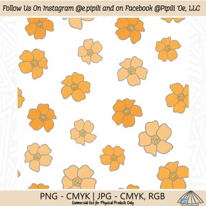 Puakenikeni Flowers Pattern - White - Puakenikeni Repeating Pattern - Hawaii Flower Seamless PNG - Puakenikeni Flower JPG - Digital Floral