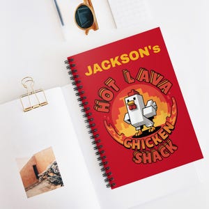 Custom Mine Gaming Hot Lava Spiral Notebook Gamer Gift Journal Ruled Line Notebook Video Game lover Back to School Stationery Boy Girl Gifts