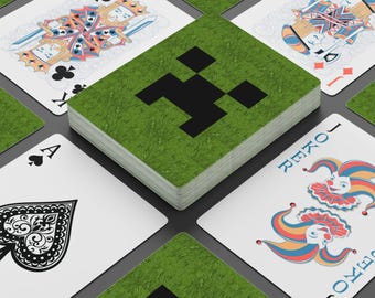 Mine Gaming craft Creeper Poker Playing Cards Gamer Gift Video Game lover Card Games Birthday and Casino Nights party games Gift for son boy