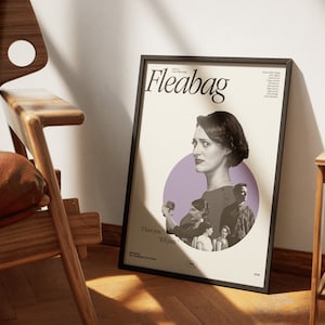 Fleabag TV Show Poster Wall Art | Phoebe Waller-Bridge|  Living Room, Bedroom, Desk-space, Dorm | Mid Century Minimalist Art Home Decor