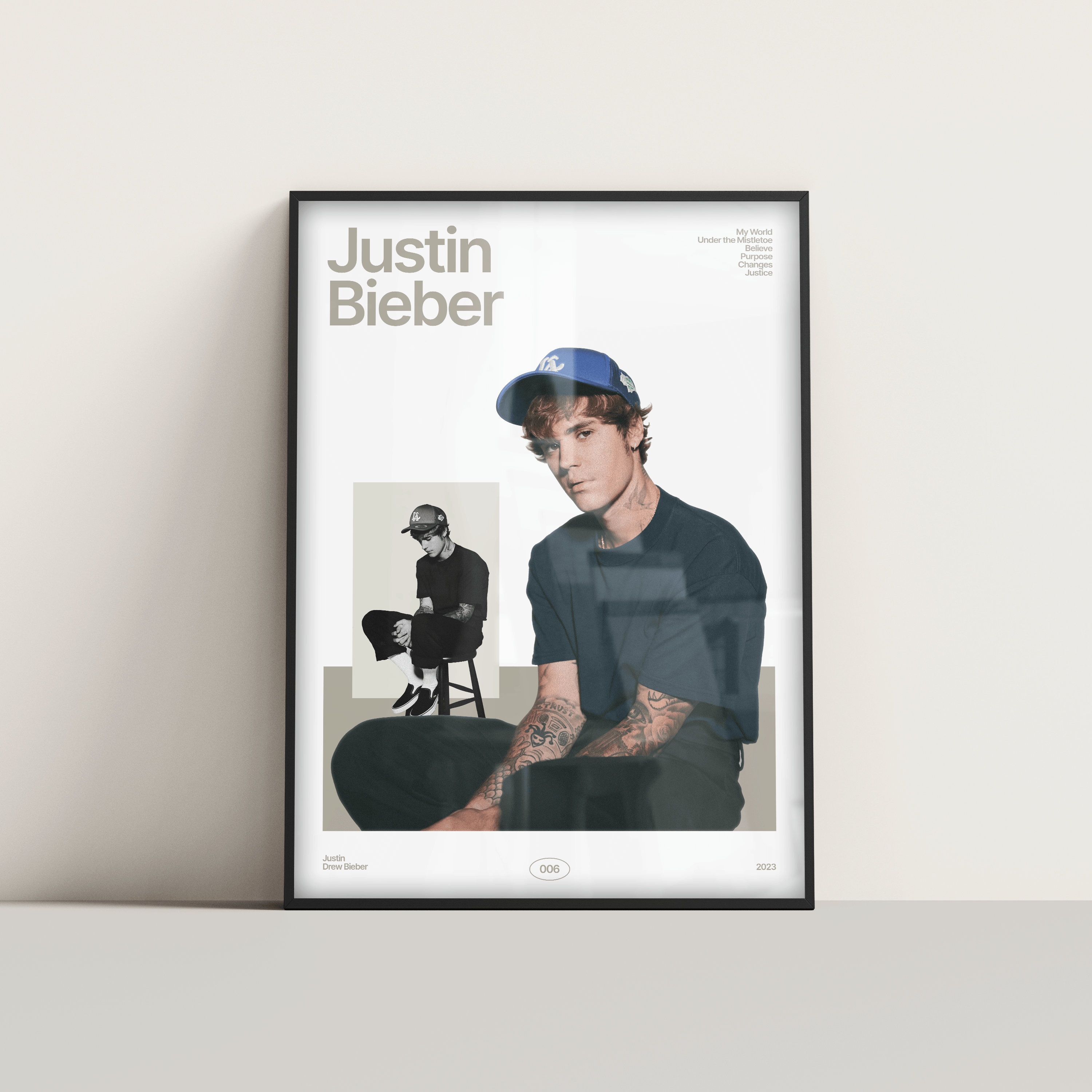 Tapisserie Murale Justin Bieber 70x100 Cm - Décor Sans Cadre Pour Chambre Ou Salon - Idée Cadeau Fan