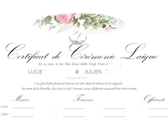 Ceremony certificate
