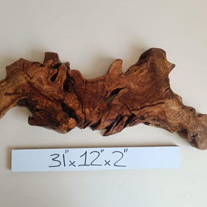 31&quot; Olive Wood Slab, Live Edge Raw edged wood art, Epoxy resin raw wood, Olive wood slice for wood arts, Unfinished live edge slab for craft