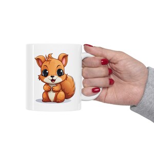 Squirrel Mug, Squirrel on Mug, Cute Squirrel Mug, Gift for Squirrel Lover, Anime Squirrel Mug, Cute Squirrel on Mug, Gift for Nature Lovers