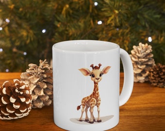 Giraffe Mug, Cute Giraffe Mug, Gift for Giraffe Lover, Gift for Animal Lover, Cute Giraffe Mug, Anime Giraffe Mug