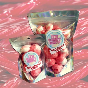 Red Licorice Swirl Freeze Dried Taffy: Crunchy Space Candy