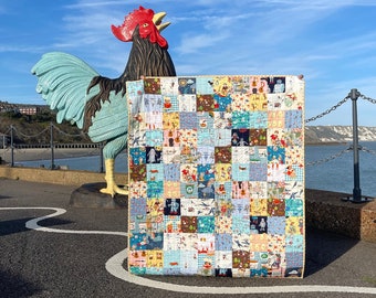 Hand made I-Spy Patchwork Quilt Cot Size