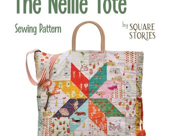 Molde de costura para bolsa Nellie Tote: tamanhos XL e Jumbo (download digital)